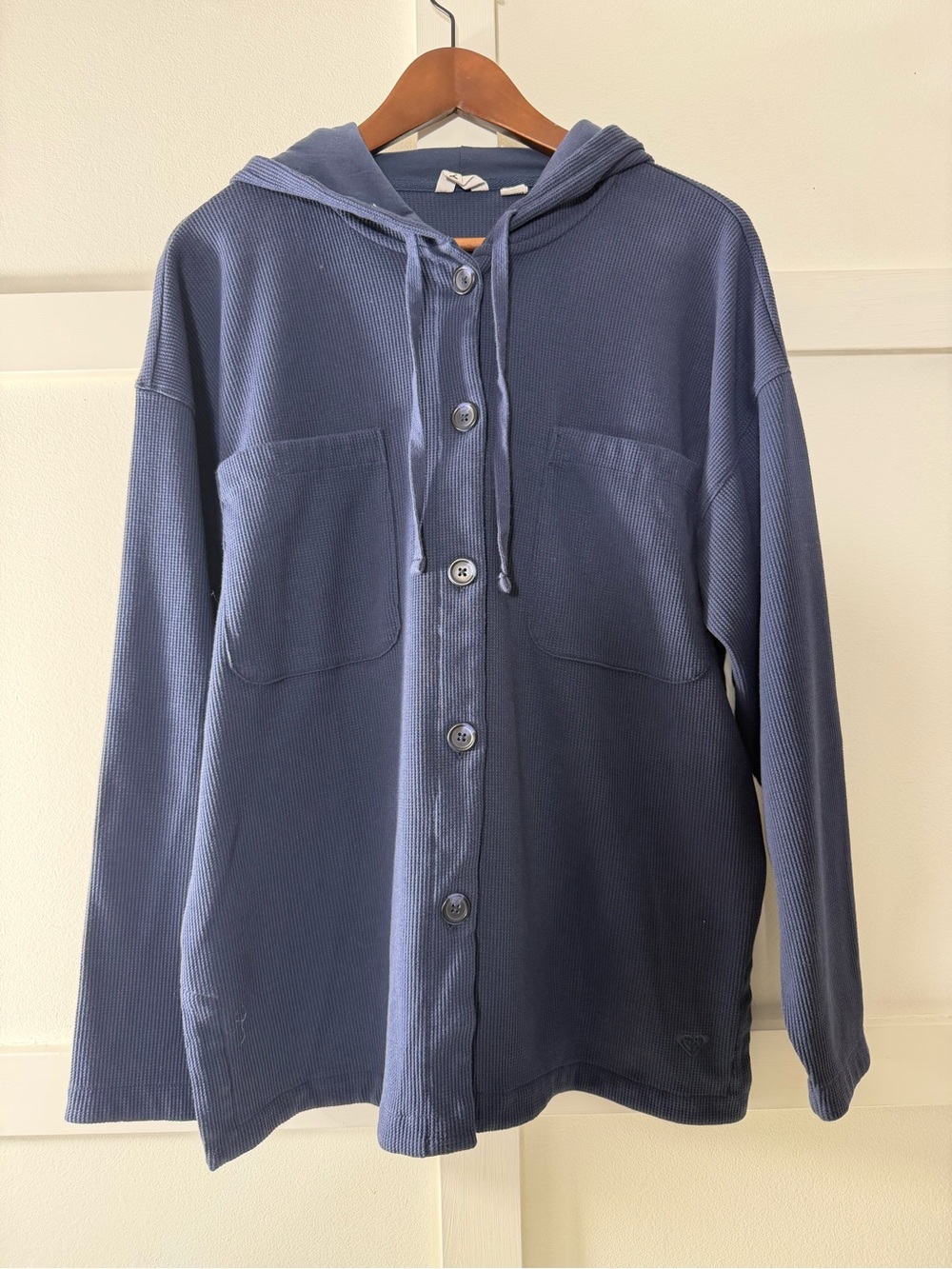 Roxy Shacket (Sweater Jacket) in Slate Blue